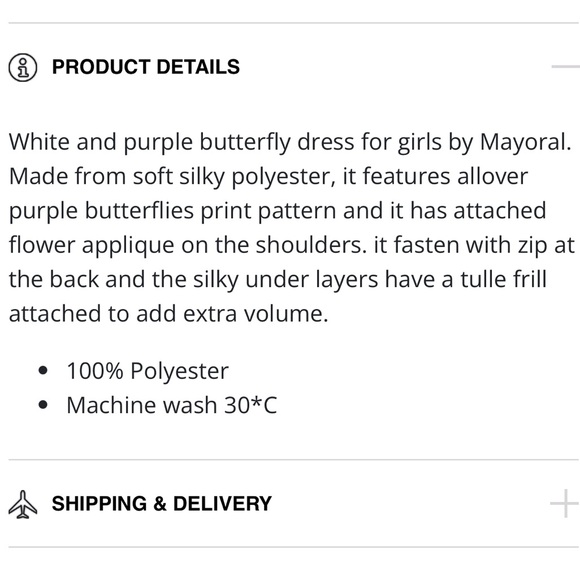 MAYORAL
Girls White & Purple Butterfly Dress - Picture 6 of 8